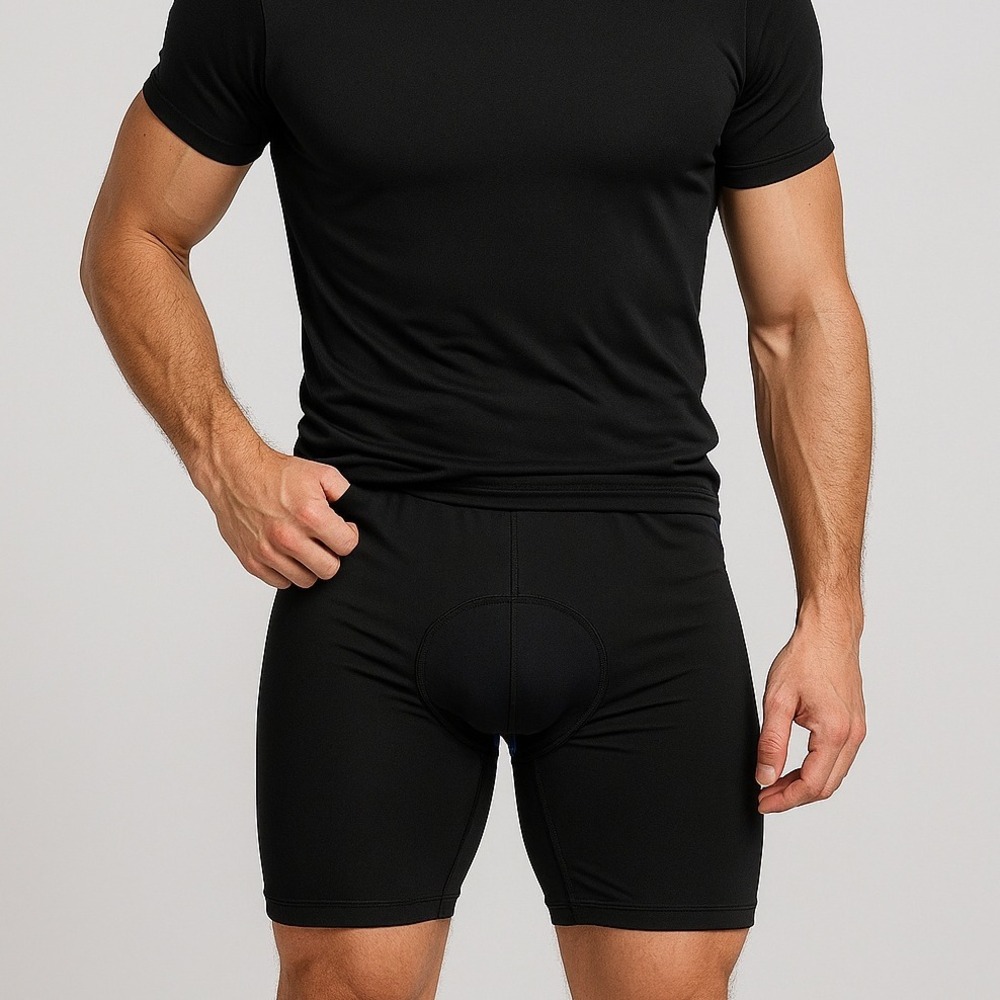 Sportneer Men's Padded Cycling Shorts Black Medium Biking Compression‎ Liner